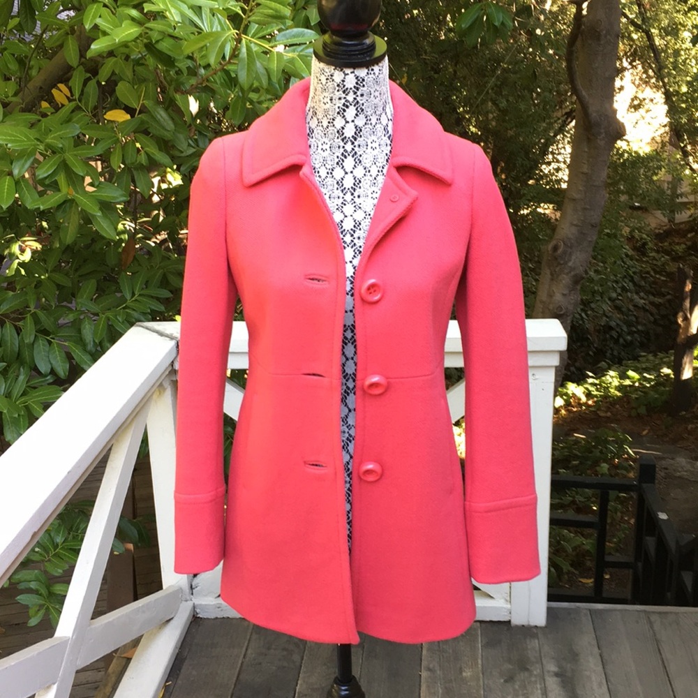 Beautiful Jcrew Pink/Coral 90% Wool Coat SZ 0